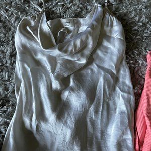 Aritzia cow neck silk champagne